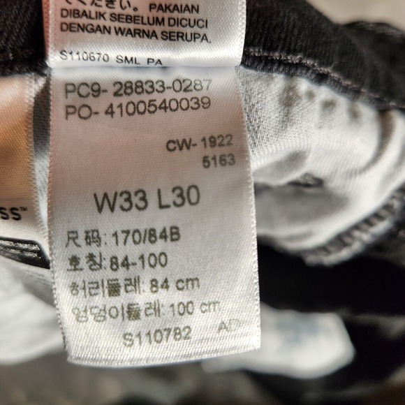 Levi's 512 Jeans Men's 32X28 (Tag 33X30) Black Slim Tapered Fit Zip Fly Denim - Picture 15 of 16